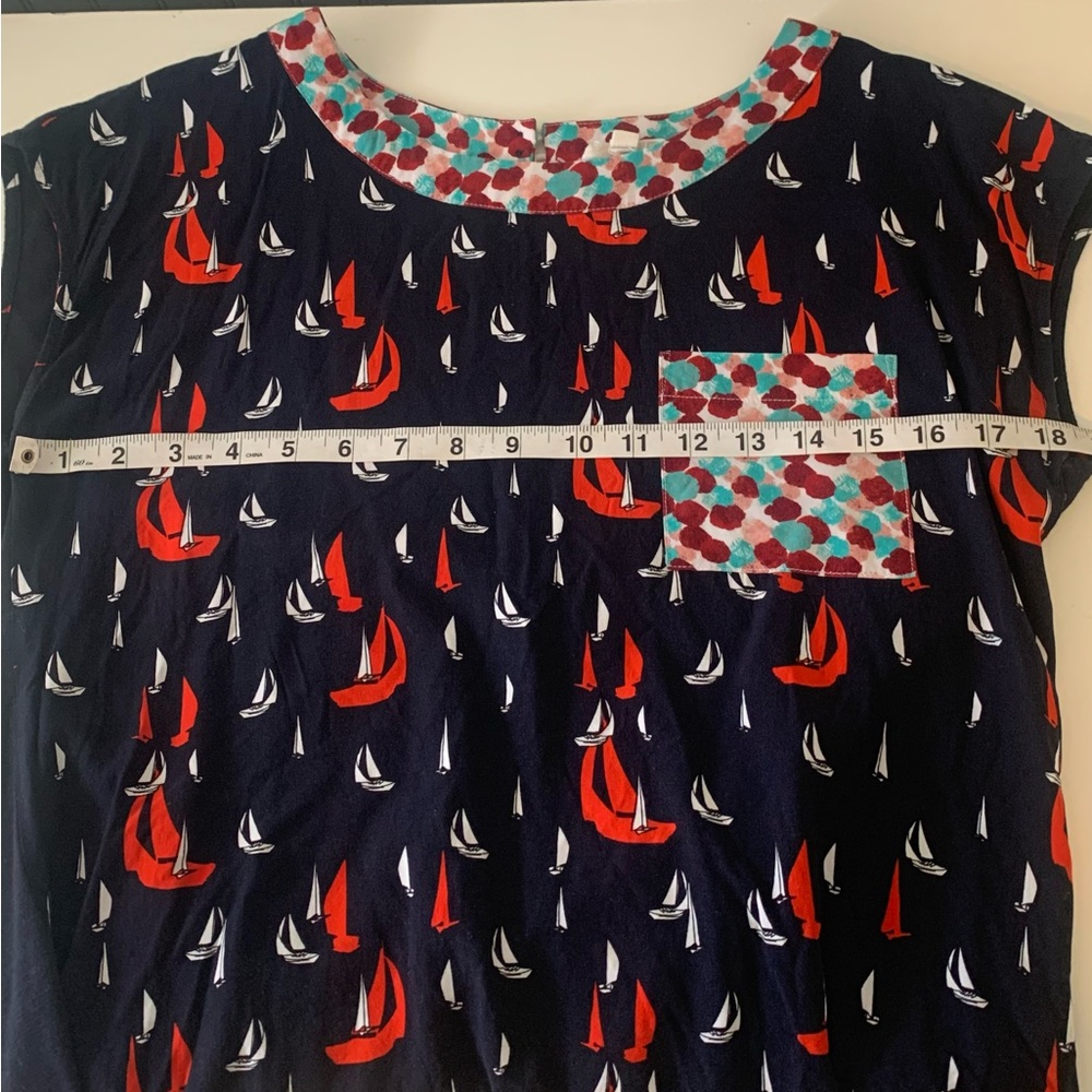 Anthropologie Porridge‎ Petani Pocket Sailboat Nautical Tee Size Small - Picture 8 of 12